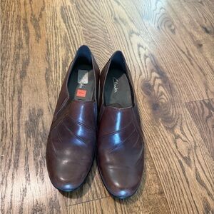 Clarks Slip-On Leather Shoes in Dark Brown